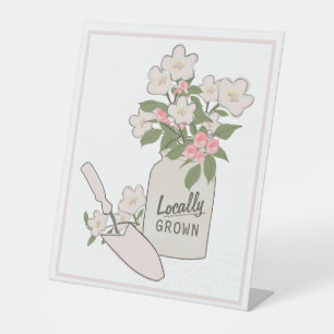 Signe De Table Marché des fermiers cultivés localement