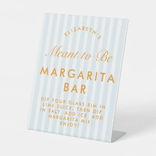 Signe De Table Margarita Bar Rétro Orange et Bleu Enterrement de 