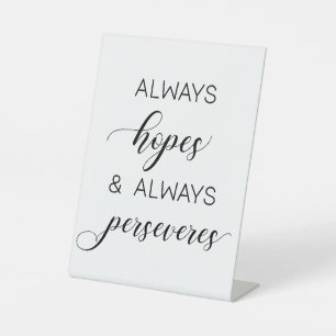 Signe De Table Mariage '1 Corinthiens 13' Toujours Espère