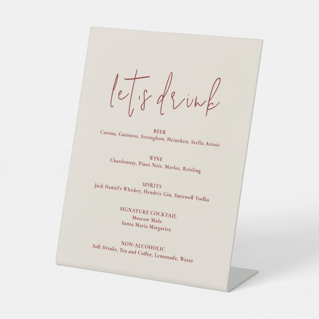 Signe De Table Mariage Boho Orange Brûlé en terre cuite moderne (Recto)