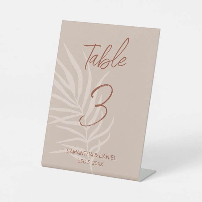 Signe De Table Mariage Boho Terracotta (Recto)