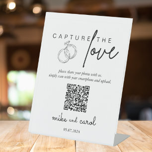 Signe De Table Mariage Capture L'Amour Partage de photos Code Q
