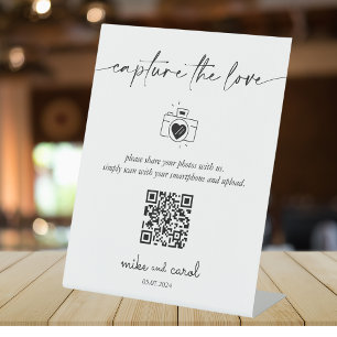Signe De Table Mariage Capture L'Amour Photo Partager Code QR Sig