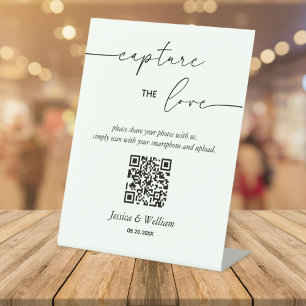 Signe De Table Mariage Capturer l'amour Photo Partager QR Code