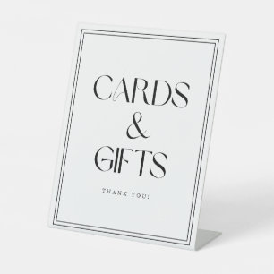 Signe De Table Mariage « Cartes & Cadeaux » Typographie Gras Mini