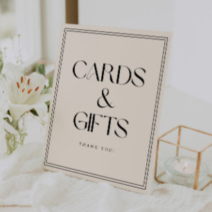 Signe De Table Mariage « Cartes & Cadeaux » Typographie Gras Mode
