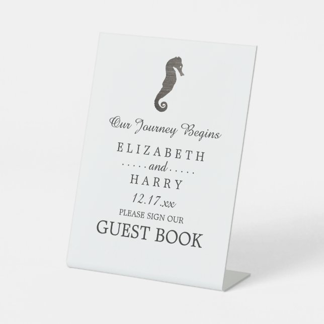Signe De Table Mariage Clay Seahorse Beach (Recto)