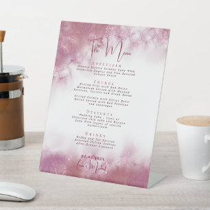 Signe De Table Mariage d'aquarelle en marbre personnalisé élément