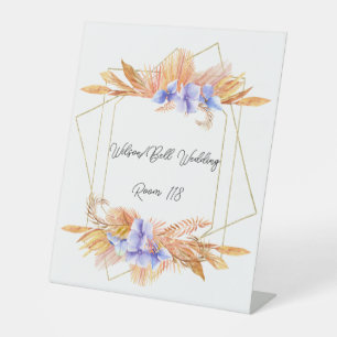 Signe De Table Mariage de cadre géométrique violet Hydrangea Peta