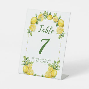 Signe De Table Mariage de cadre vert citron italien