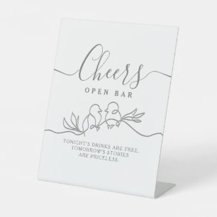 Signe De Table Mariage de calligraphie Open Bar