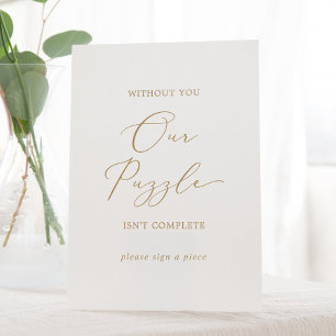 Signe De Table Mariage de calligraphie or Delicy Puzzle livre d'o