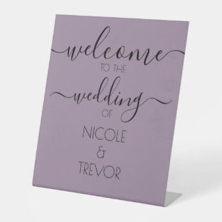 Signe De Table Mariage de calligraphie personnalisable Bienvenue