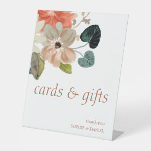 Signe De Table Mariage de cartes et cadeaux Floral Watercolor
