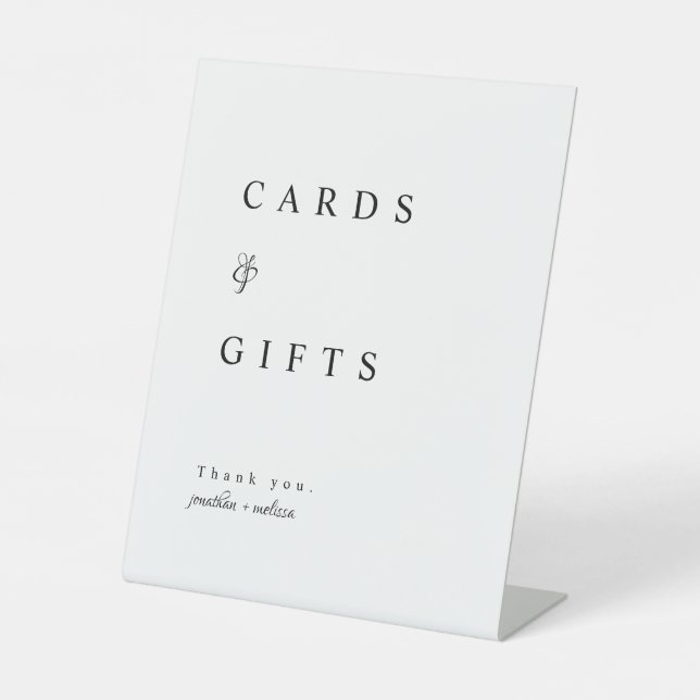 Signe De Table Mariage de cartes et cadeaux modernes et élégants (Recto)
