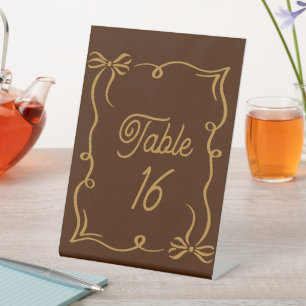 Signe De Table Mariage de chocolat foncé Numéro de table Acryliqu