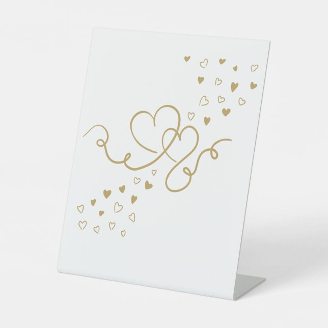 Signe De Table Mariage de deux coeurs (Recto)