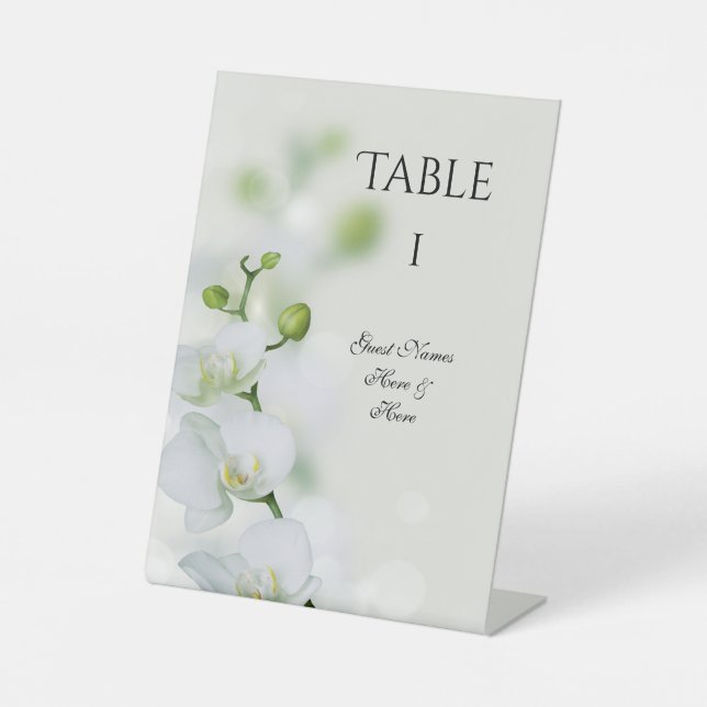 Signe De Table Mariage de fleurs d'orchidées Numéro de table (Recto)