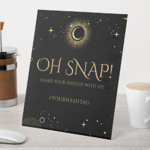 Signe De Table Mariage de hashtag céleste noir mystique Oh Snap