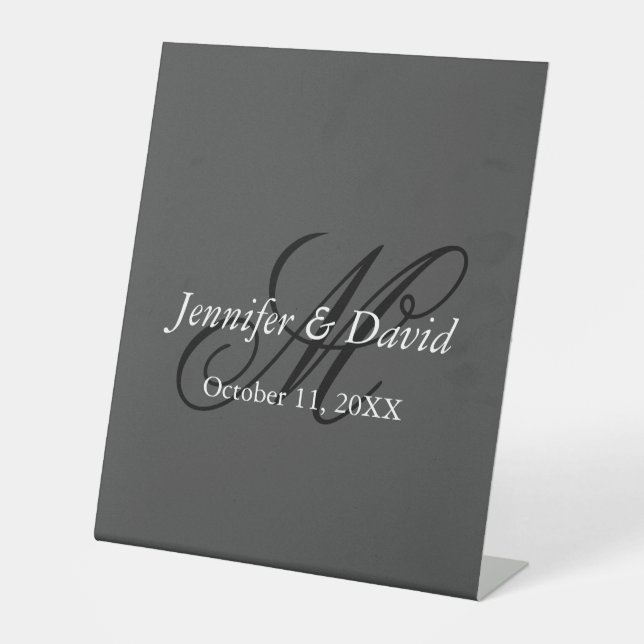 Signe De Table Mariage de monogramme de calligraphie attirant (Recto)