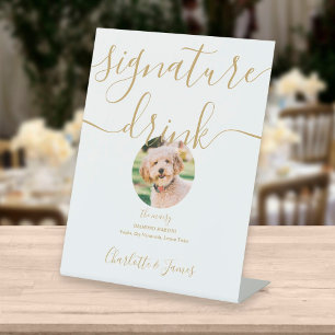 Signe De Table Mariage de script d'or moderne Signature pour anim