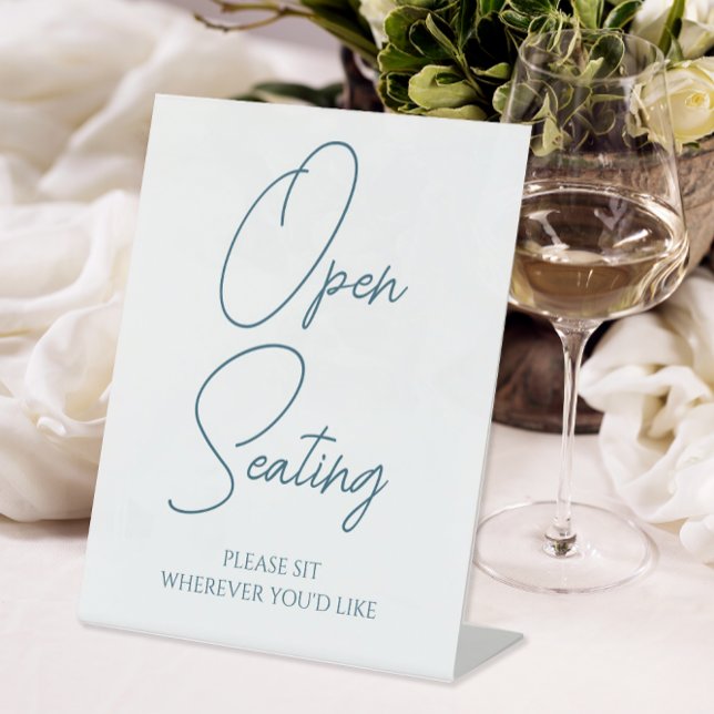 Signe De Table Mariage de siège ouvert moderne (Open seating wedding reception sign)