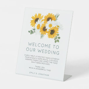 Signe De Table Mariage Des Fleurs De Soleil Bienvenue Sécurité CO