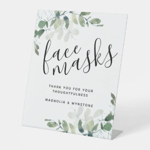 Signe De Table Mariage des masques faciaux Eucalyptus