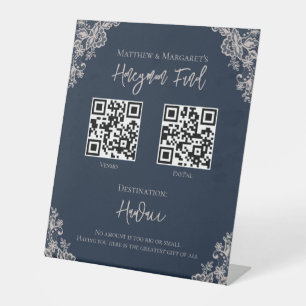 Signe De Table Mariage du fonds de lune de miel bleu marine et de