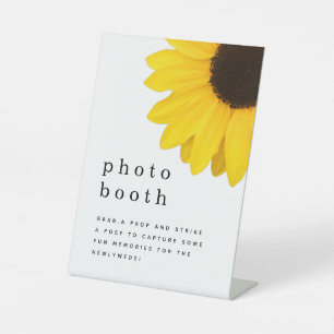 Signe De Table Mariage du stand de photo de tournesol jaune géant