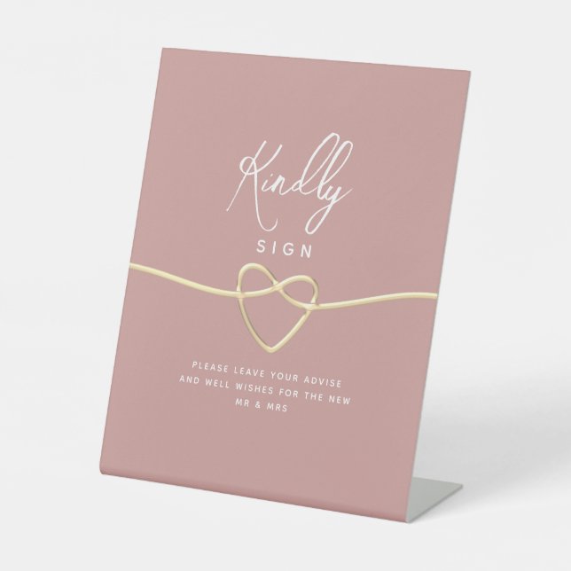 Signe De Table Mariage Dusty Rose Conseils et souhaits (Recto)