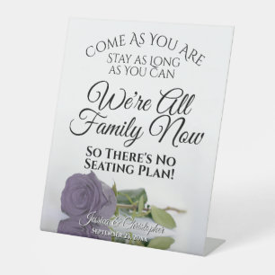 Signe De Table Mariage élégant avec rose violette poussiéreuse en