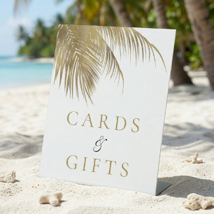 Signe De Table Mariage Élégant sur une Plage aux Palmiers Tropica