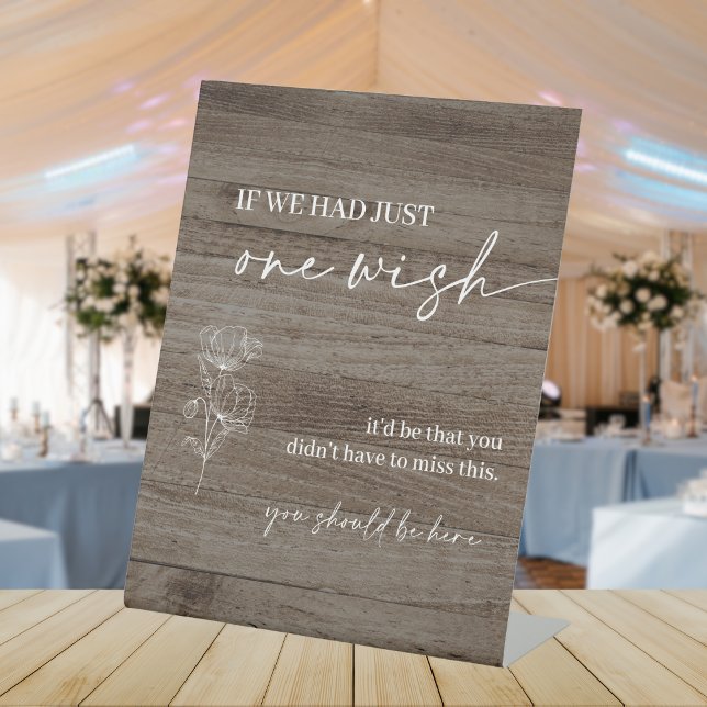 Signe De Table Mariage En Bois Souhaite Que Vous Étiez Ici Signal (Créateur téléchargé)