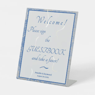 Signe De Table Mariage en marbre bleu et gris