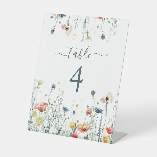 Signe De Table Mariage Fleur sauvage dynamique (Recto)