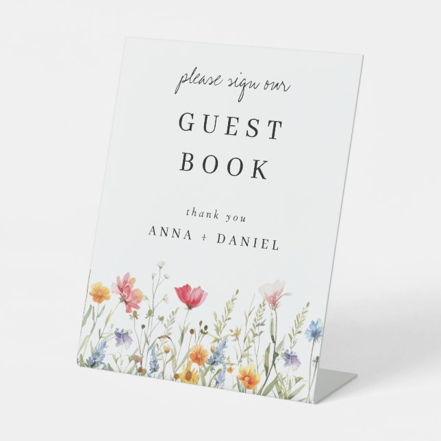 Signe De Table Mariage fleur sauvage Livre d'invité (Recto)