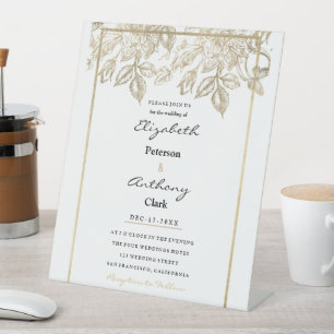 Signe De Table Mariage floral de luxe violet foncé élégant
