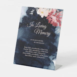 Signe De Table Mariage Floral Starry Night En Mémoire Amoureuse