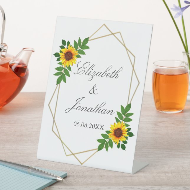 Signe De Table Mariage géométrique tournesol (In SItu)