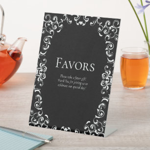 Signe De Table Mariage gothique noir et blanc