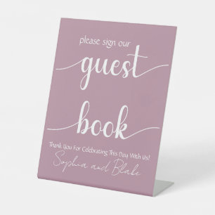 Signe De Table Mariage Gris Livre d'invité Signal de piédestal
