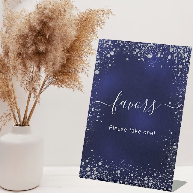 Signe De Table Mariage marine bleu argent brillants faveurs (Créateur téléchargé)