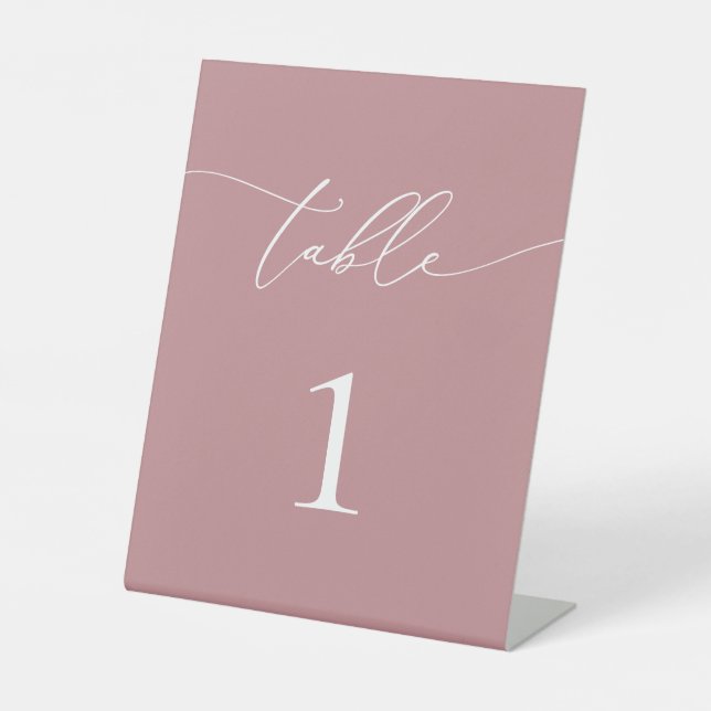 Signe De Table Mariage minimaliste de roussissement Dusty Rose Nu (Recto)
