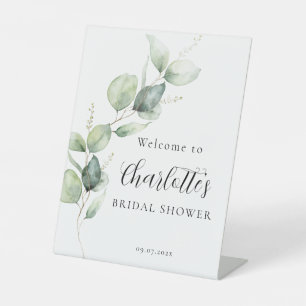 Signe De Table Mariage Minimaliste Eucalyptus Script
