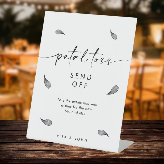 Signe De Table Mariage moderne chic Petal Toss Envoyer (Créateur téléchargé)