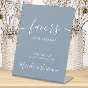 Signe De Table Mariage moderne Faveurs Personnalisé Dusty Blue