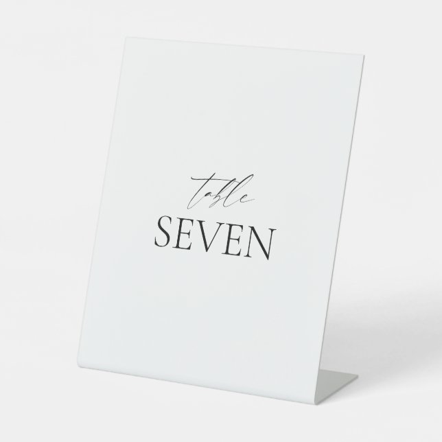 Signe De Table Mariage noir blanc classique Numéro de tableau P (Recto)