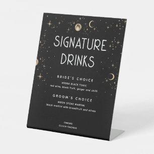Signe De Table Mariage noir céleste Signature Boissons
