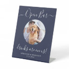 Mariage Open Bar Custom Pet Dog Photo Marine Blue